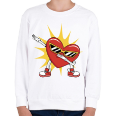 PRINTFASHION Dabbelő szív - Gyerek pulóver - Fehér