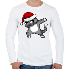 PRINTFASHION Dabbing cica - Férfi hosszú ujjú póló - Fehér női póló