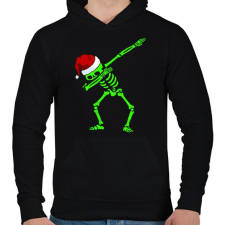 PRINTFASHION Dabbing csontváz télapó - Férfi kapucnis pulóver - Fekete férfi pulóver, kardigán