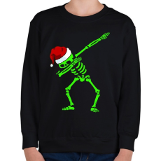 PRINTFASHION Dabbing csontváz télapó - Gyerek pulóver - Fekete
