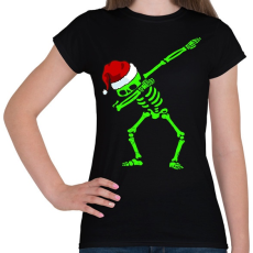 PRINTFASHION Dabbing csontváz télapó - Női póló - Fekete