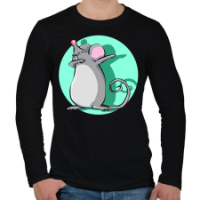PRINTFASHION Dabbing egér - Férfi hosszú ujjú póló - Fekete férfi póló