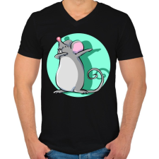 PRINTFASHION Dabbing egér - Férfi V-nyakú póló - Fekete férfi póló