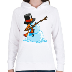 PRINTFASHION Dabbing hóember - Női kapucnis pulóver - Fehér