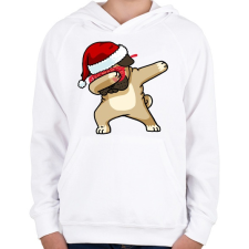 PRINTFASHION Dabbing mopsz mikulás - Gyerek kapucnis pulóver - Fehér gyerek pulóver, kardigán