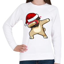 PRINTFASHION Dabbing mopsz mikulás - Női pulóver - Fehér női pulóver, kardigán