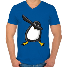 PRINTFASHION Dabbing pingvin - Férfi V-nyakú póló - Királykék férfi póló