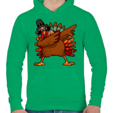 PRINTFASHION Dabbing pulyka - Férfi kapucnis pulóver - Zöld férfi pulóver, kardigán