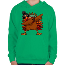 PRINTFASHION Dabbing pulyka - Gyerek kapucnis pulóver - Zöld gyerek pulóver, kardigán