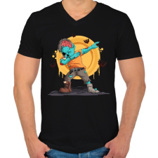 PRINTFASHION Dabbing zombi - Férfi V-nyakú póló - Fekete férfi póló