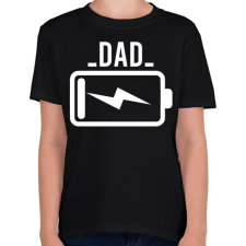 PRINTFASHION Dad battery - Gyerek póló - Fekete gyerek póló