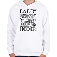 PRINTFASHION Daddy GOT - Gyerek kapucnis pulóver - Fehér