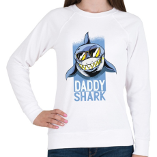 PRINTFASHION Daddy shark - apa cápa - Női pulóver - Fehér