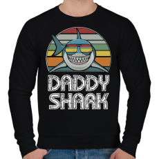 PRINTFASHION Daddy shark - Férfi pulóver - Fekete