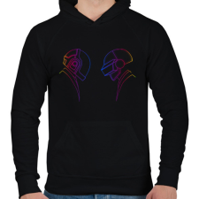 PRINTFASHION Daft Punk - Férfi kapucnis pulóver - Fekete férfi pulóver, kardigán