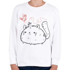 PRINTFASHION Dagi cica - Gyerek pulóver - Fehér