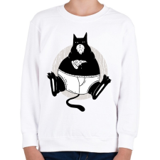 PRINTFASHION Dagi macska - Gyerek pulóver - Fehér gyerek pulóver, kardigán