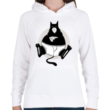 PRINTFASHION Dagi macska - Női kapucnis pulóver - Fehér női pulóver, kardigán