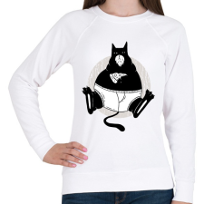 PRINTFASHION Dagi macska - Női pulóver - Fehér női pulóver, kardigán