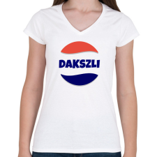 PRINTFASHION DAKSZLI - Női V-nyakú póló - Fehér női póló