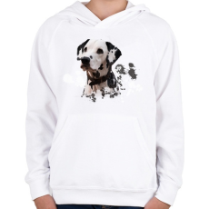 PRINTFASHION dalmata - Gyerek kapucnis pulóver - Fehér