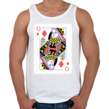 PRINTFASHION Dáma káró - Férfi atléta - Fehér atléta, trikó