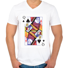 PRINTFASHION Dáma pikk - Férfi V-nyakú póló - Fehér férfi póló