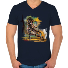 PRINTFASHION damvad festmeny - Férfi V-nyakú póló - Sötétkék férfi póló