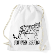 PRINTFASHION Danger zebra - Sportzsák, Tornazsák - Fehér tornazsák