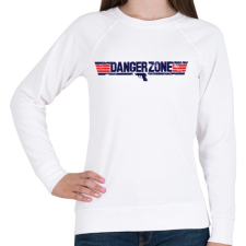 PRINTFASHION Danger Zone - Női pulóver - Fehér női pulóver, kardigán