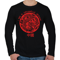 PRINTFASHION Dangerous dragon - Férfi hosszú ujjú póló - Fekete