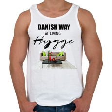 PRINTFASHION danish way of living hygge - Férfi atléta - Fehér