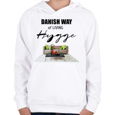 PRINTFASHION danish way of living hygge - Gyerek kapucnis pulóver - Fehér gyerek pulóver, kardigán