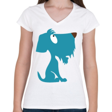 PRINTFASHION Danny - Női V-nyakú póló - Fehér női póló