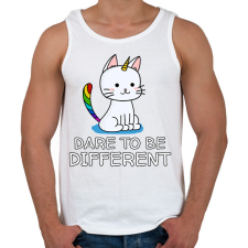 PRINTFASHION Dare to be different - Férfi atléta - Fehér atléta, trikó