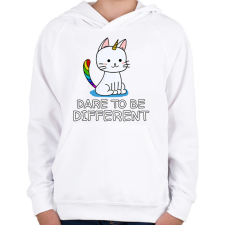PRINTFASHION Dare to be different - Gyerek kapucnis pulóver - Fehér gyerek pulóver, kardigán