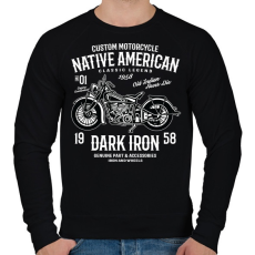 PRINTFASHION Dark Iron 1958 legendás motor - Férfi pulóver - Fekete