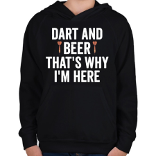 PRINTFASHION Darts&beer - Gyerek kapucnis pulóver - Fekete gyerek pulóver, kardigán