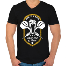 PRINTFASHION Darts és Sör - Férfi V-nyakú póló - Fekete