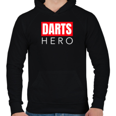 PRINTFASHION DARTS HERO - Férfi kapucnis pulóver - Fekete