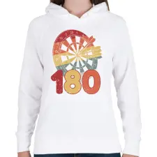 PRINTFASHION Darts - Női kapucnis pulóver - Fehér női pulóver, kardigán