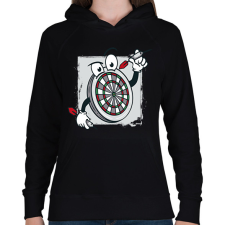 PRINTFASHION Darts - Női kapucnis pulóver - Fekete női pulóver, kardigán