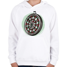 PRINTFASHION Darts tábla - Gyerek kapucnis pulóver - Fehér gyerek pulóver, kardigán