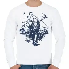 PRINTFASHION Darwin utazásai - Férfi pulóver - Fehér férfi pulóver, kardigán