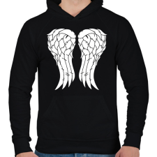 PRINTFASHION Daryl szárnyak - Férfi kapucnis pulóver - Fekete férfi pulóver, kardigán