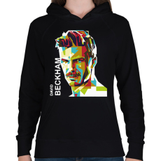 PRINTFASHION David Beckham focista - Női kapucnis pulóver - Fekete