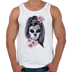 PRINTFASHION Day of the Dead Sugar Skull - Férfi atléta - Fehér