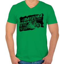 PRINTFASHION Daytona - Férfi V-nyakú póló - Zöld férfi póló