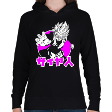 PRINTFASHION DBS BLACK GOKU - Női kapucnis pulóver - Fekete női pulóver, kardigán