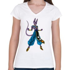 PRINTFASHION DBz Karakter - Női V-nyakú póló - Fehér női póló
